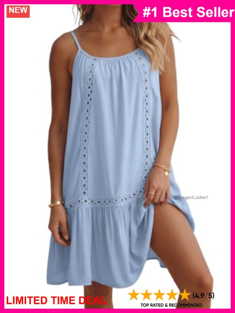 Boho Flowy Beach Dress Spaghetti Strap Bathing Suit Cover Up Rayon